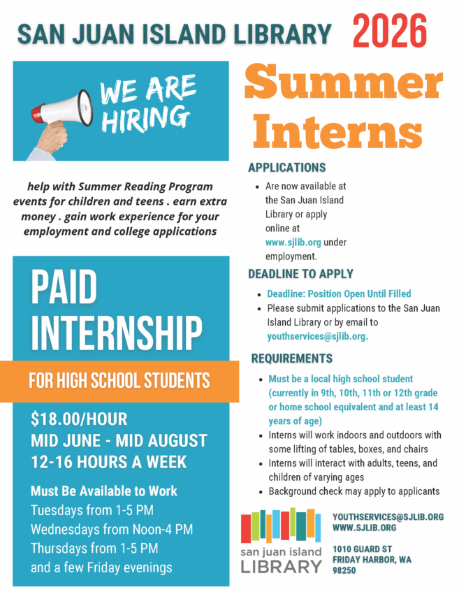 Summer Internships! Click on the flyer to go to the online form. 